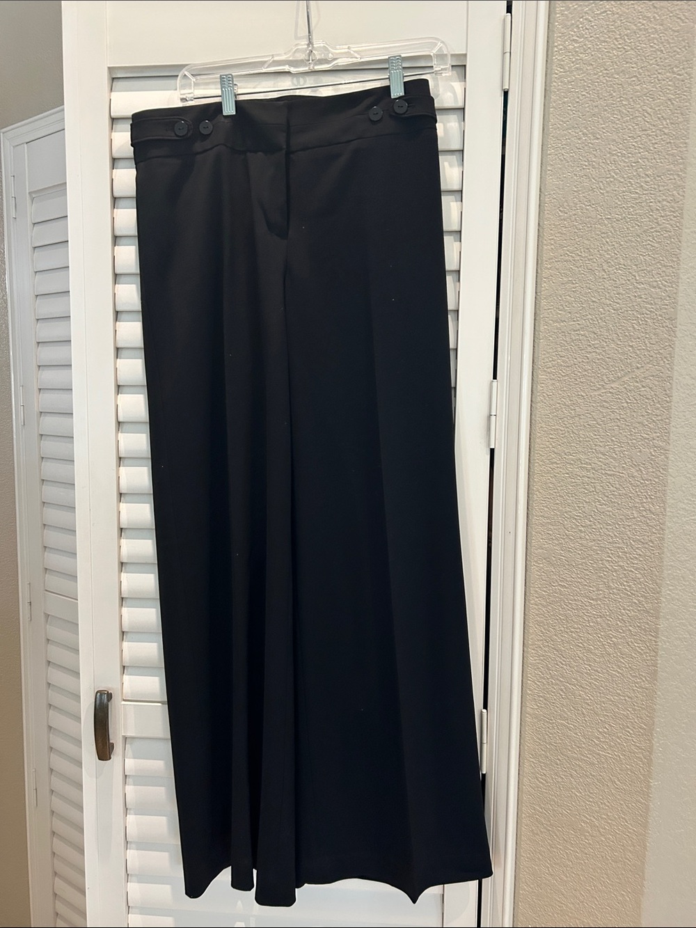 Kenneth Cole Black Wide-Leg Dress Pants